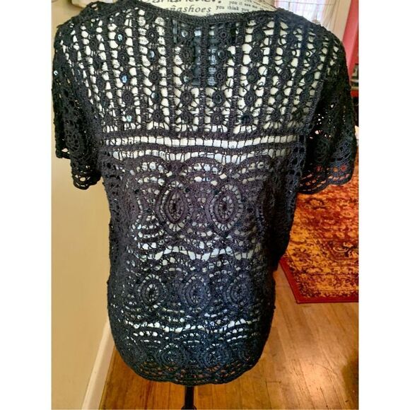 Sadimara by Colette Mordo Black Crochet Summer Sweater - Picture 4 of 6